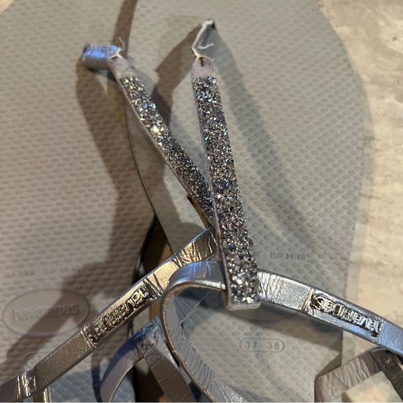 Havaianas Riviera Womens Swarovski Crystal T-Strap Thing Sandal size 37/38 - 7/8 - Picture 4 of 4